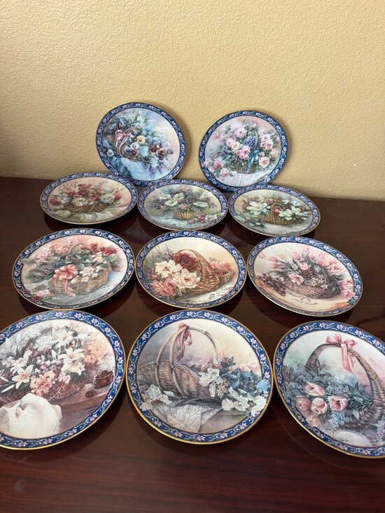 Lena Liu Other - 1992 Lena Liu Basket Bouquets W.S. George Set of 11 Collector Plates Missing #11